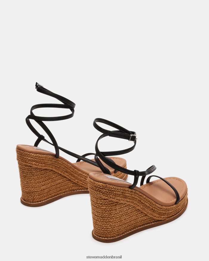 calçados couro preto mulheres Steve Madden verão ZTFPZH90