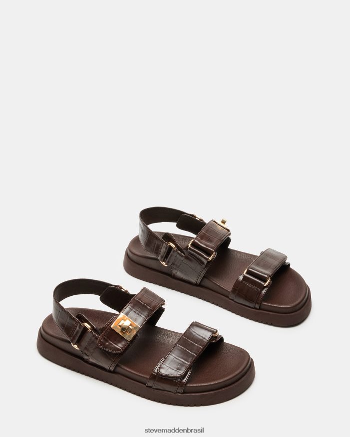 calçados crocodilo marrom mulheres Steve Madden Mona ZTFPZH133