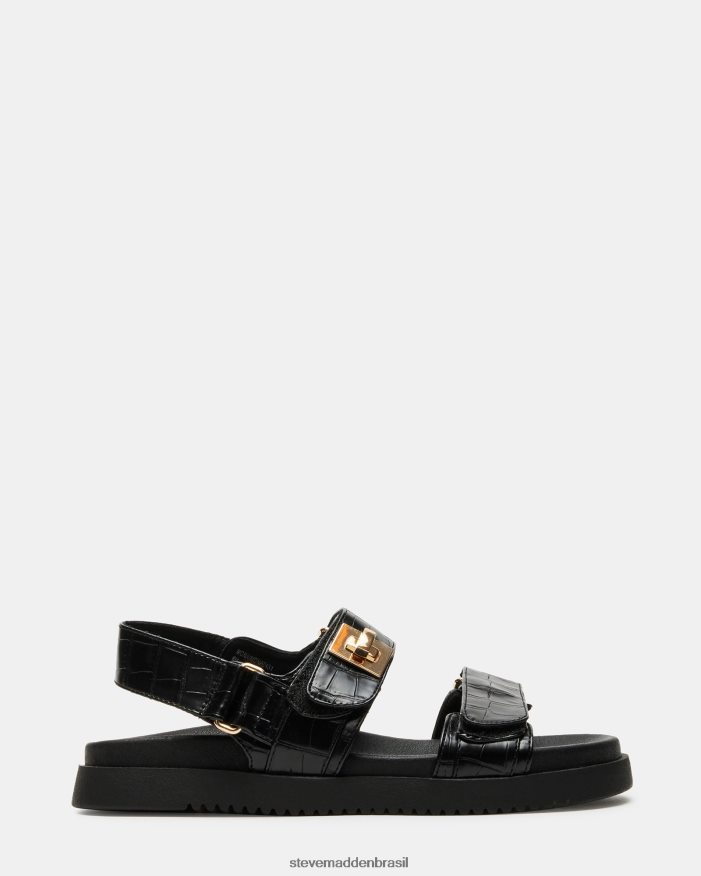 calçados crocodilo preto mulheres Steve Madden Mona ZTFPZH135