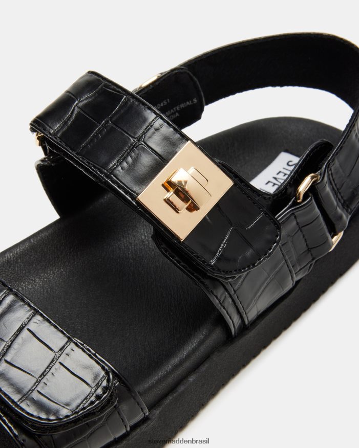 calçados crocodilo preto mulheres Steve Madden Mona ZTFPZH135