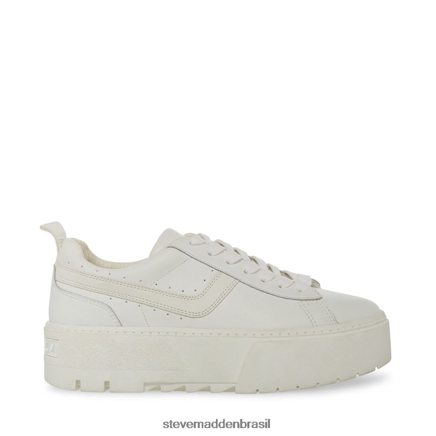 calçados couro branco mulheres Steve Madden Rorri ZTFPZH317