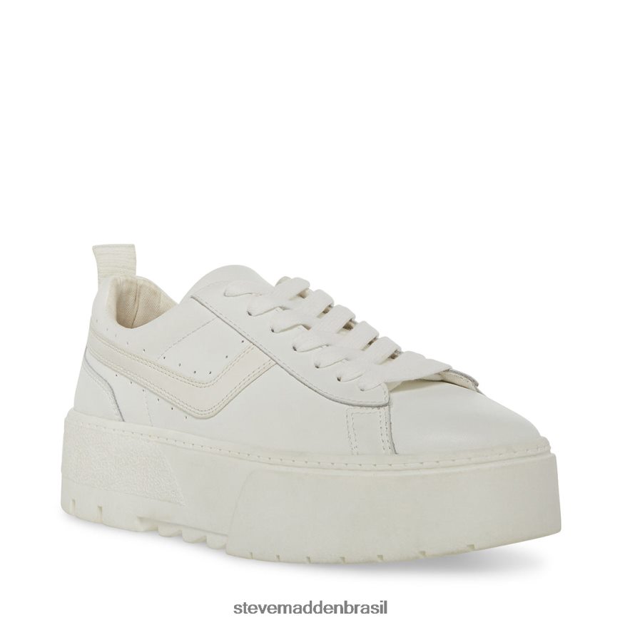 calçados couro branco mulheres Steve Madden Rorri ZTFPZH317