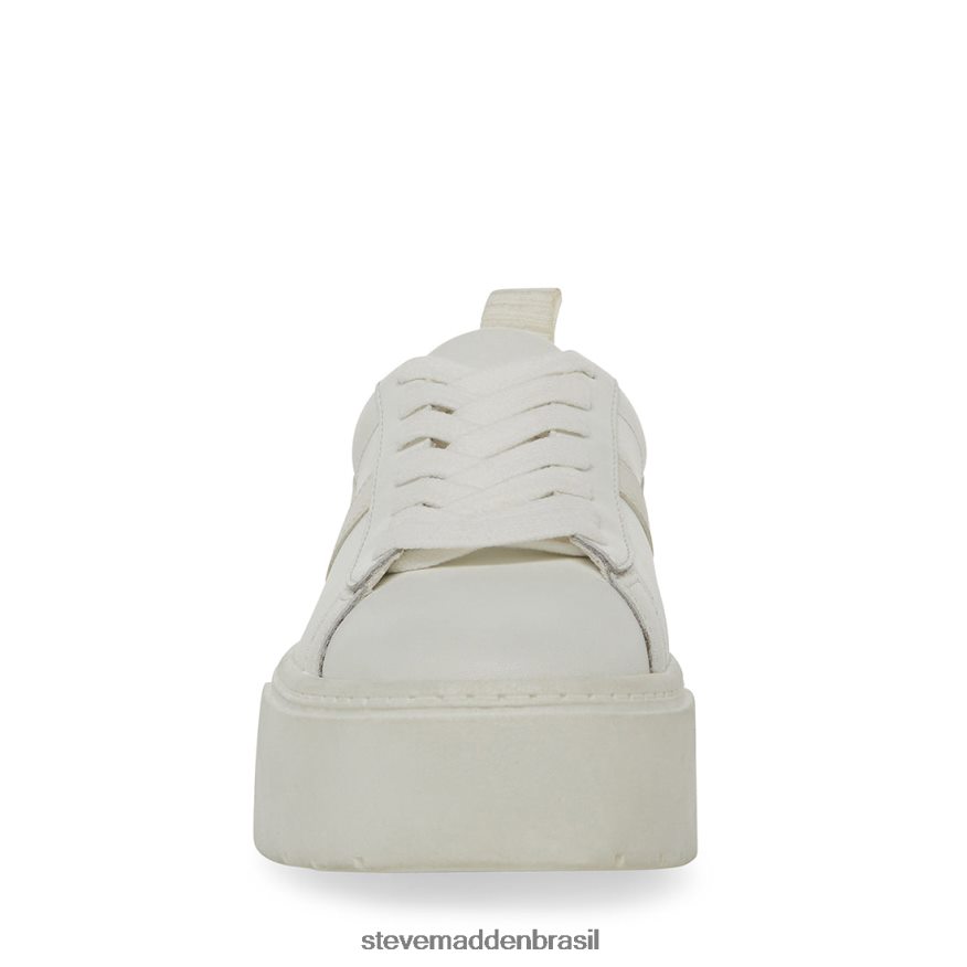 calçados couro branco mulheres Steve Madden Rorri ZTFPZH317