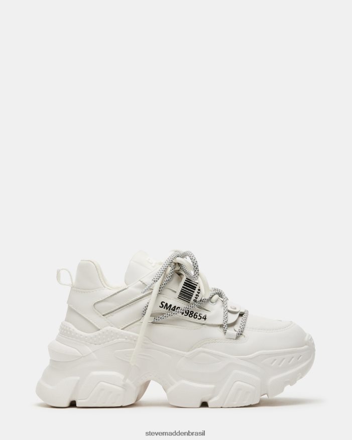 calçados couro branco mulheres Steve Madden Troy ZTFPZH236